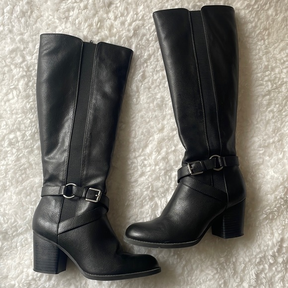 Naturalizer Black Leather Boots - Picture 1 of 6